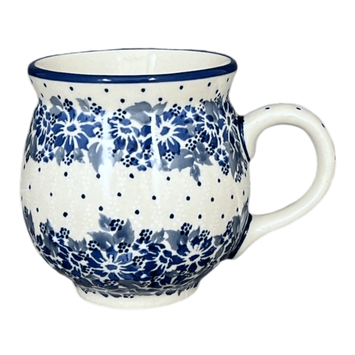 Mug, Belly Mug, 16 oz Large in "Winter Hibiscus" by Manufaktura | K068U-JZ42