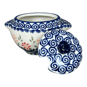 Polish Pottery 3" Sugar Bowl (Flower Power) | C003T-JS14 Additional Image at PolishPotteryOutlet.com