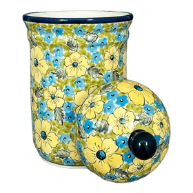 Polish Pottery Zaklady 1 Liter Container (Sunny Meadow) | Y1243-ART332 Additional Image at PolishPotteryOutlet.com
