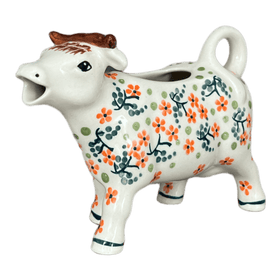 Polish Pottery Cow Creamer (Peach Blossoms) | D081S-AS46 Additional Image at PolishPotteryOutlet.com