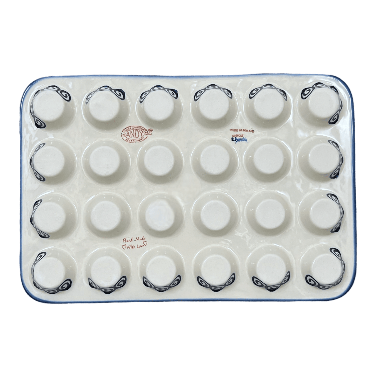 Muffin Pan, 24 Cup Mini, 17" x 11.25" in "Blue Daisy Spiral" by Andy | NDA168-38