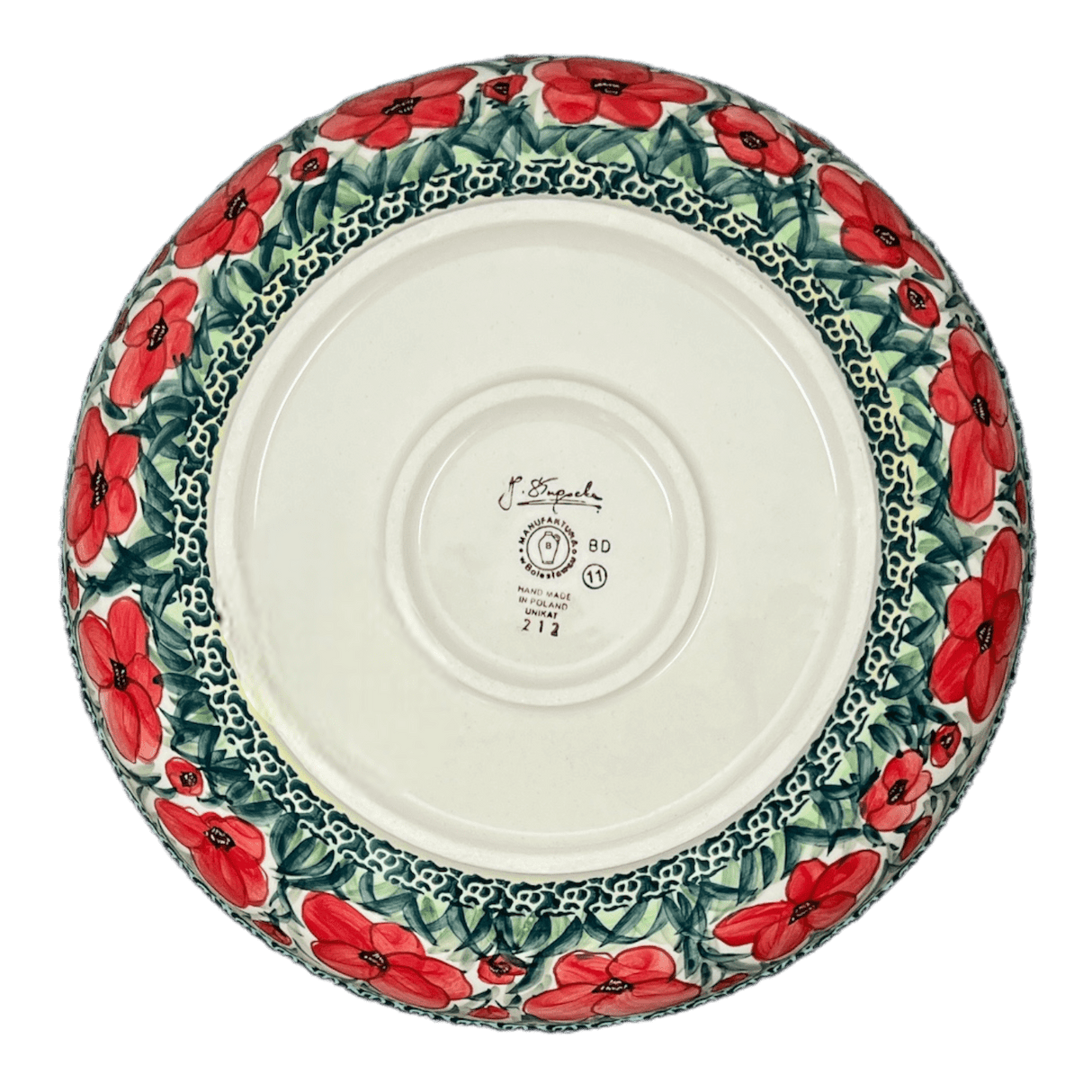 Bowl, Round, Shallow, Salad, 11.75" in "Poppies in Bloom" by Manufaktura | M173S-JZ34