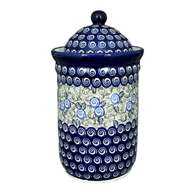 Polish Pottery Zaklady 1 Liter Container (Spring Swirl) | Y1243-A1073A Additional Image at PolishPotteryOutlet.com