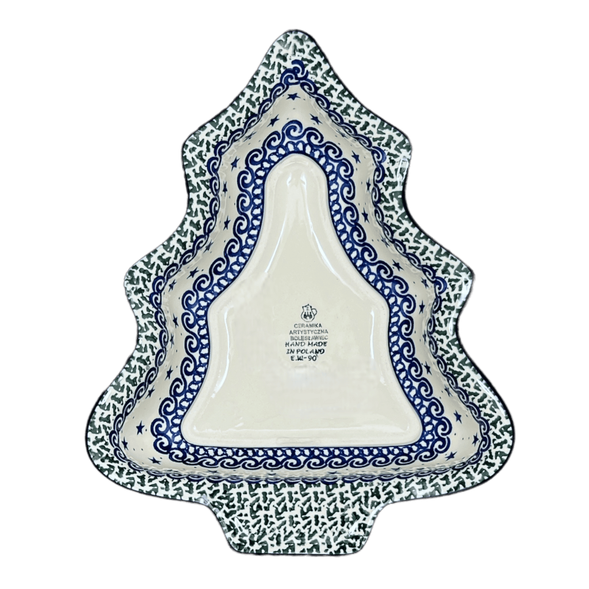 Bowl, Christmas Tree Shaped, 12.5" in "Starry Sea" by Ceramika Artystyczna | AA52-454C