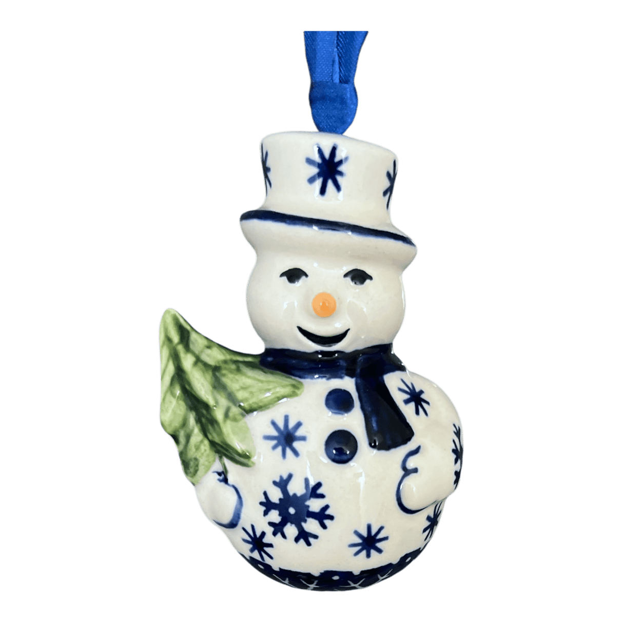 Ornament, Snowman with Tree, 2" in "Snow Drift" by Manufaktura | K143T-PZ