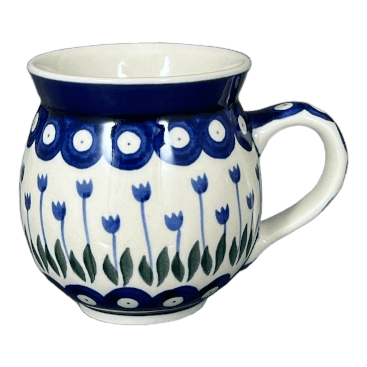 Mug, Belly Mug, 12 oz Medium in "Tulip Dot" by Ceramika Artystyczna | A070-377Z