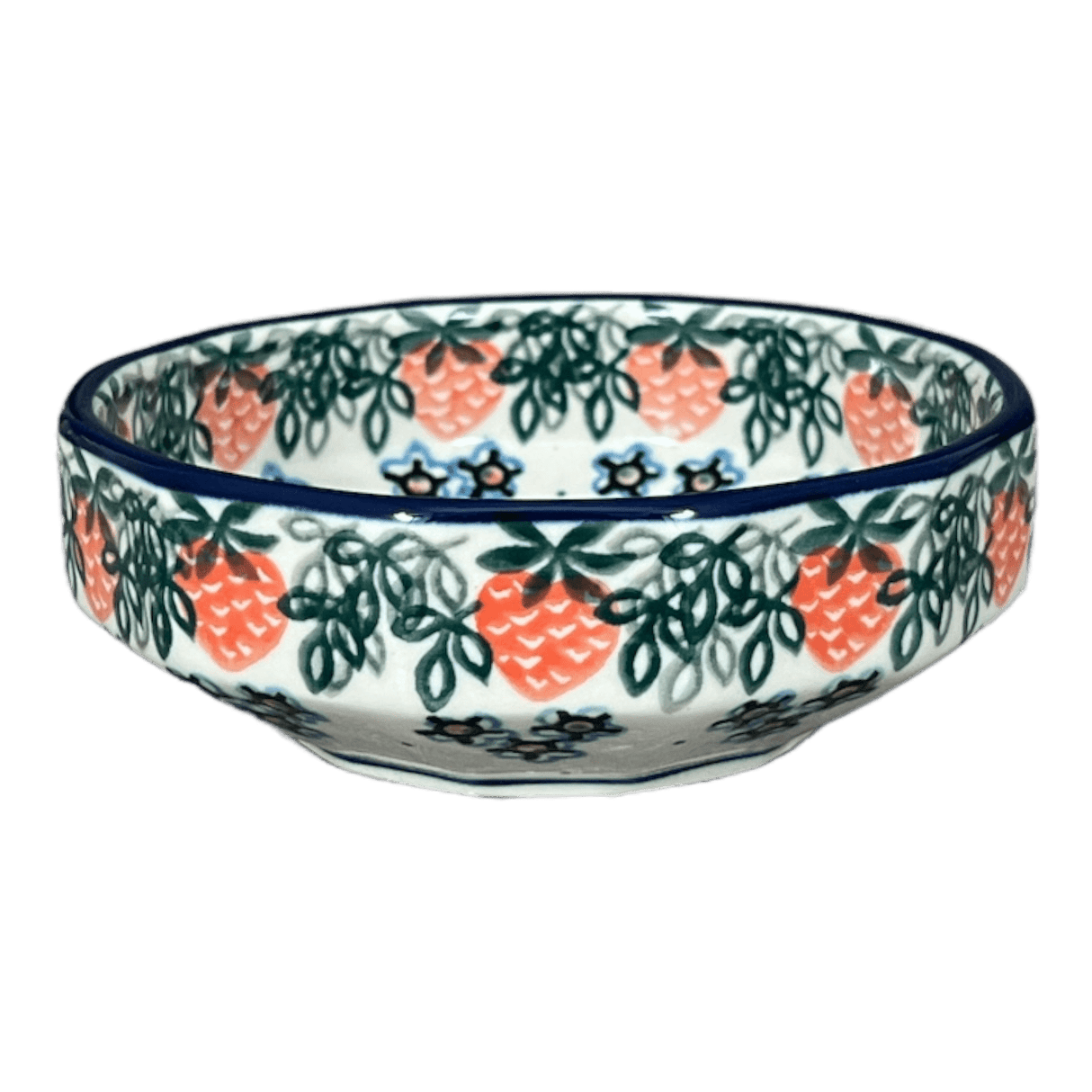 Bowl, Multiangular, 5" in "Strawberry Patch" by Ceramika Artystyczna | A221-721X