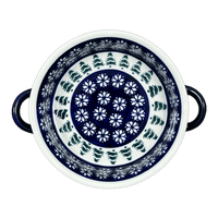 A picture of a Polish Pottery Zaklady 7.5" Round Stew Dish (Floral Pine) | Y1454A-D914 as shown at PolishPotteryOutlet.com/products/7-5-round-stew-dish-floral-pine-y1454a-d914