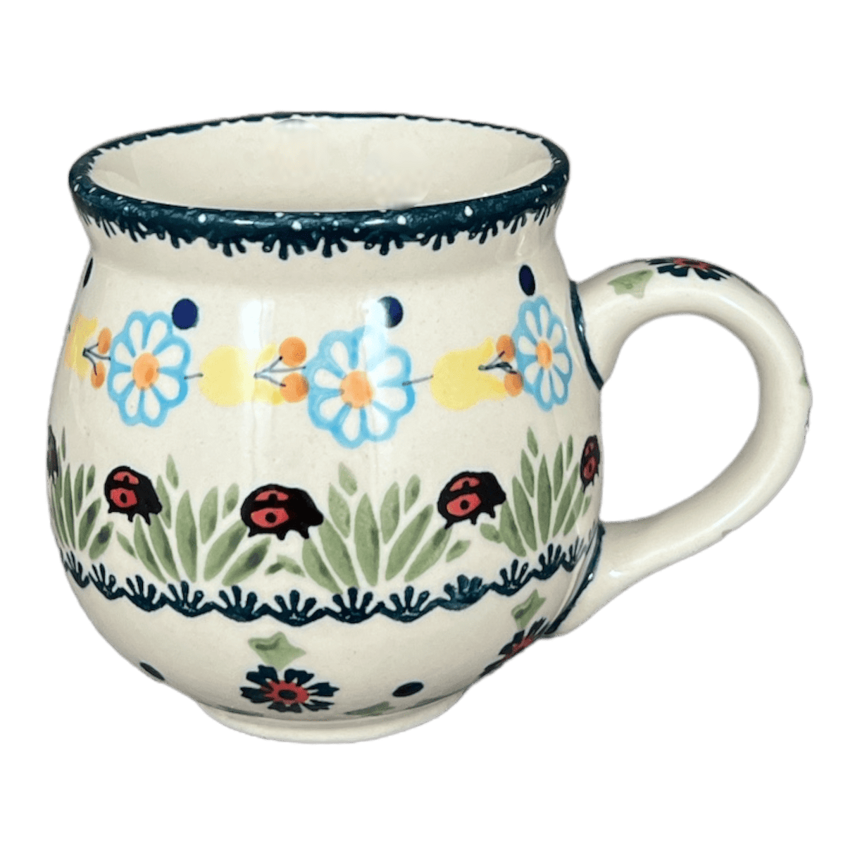 Mug, Belly Mug, 10 oz Medium in "Lady Bugs" by Manufaktura | K090T-IF45