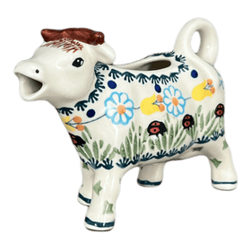 Polish Pottery Cow Creamer (Lady Bugs) | D081T-IF45 Additional Image at PolishPotteryOutlet.com