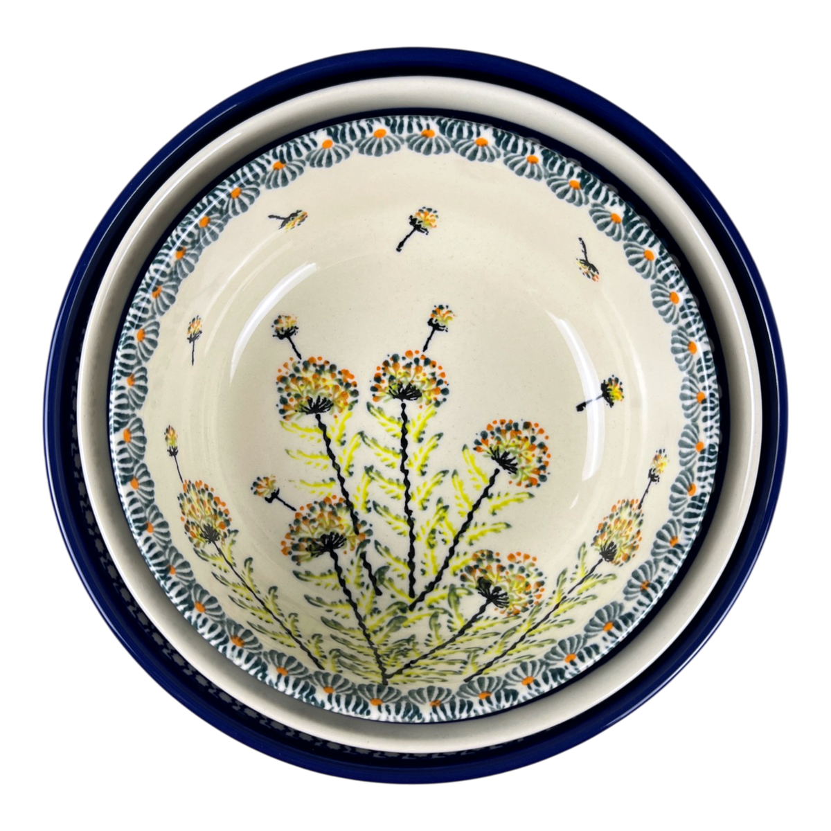 Bowl, Round, Magnolia, 6" in "Floral Swallows" by Zaklady | Y833A-DU182