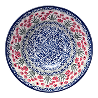 A picture of a Polish Pottery C.A. 9" Kitchen Bowl (Red Aster) | A056-1435X as shown at PolishPotteryOutlet.com/products/9-bowl-red-aster-a056-1435x