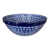 Polish Pottery CA 9" Kitchen Bowl (Wavy Blues) | A056-905X at PolishPotteryOutlet.com