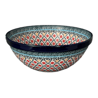 A picture of a Polish Pottery CA 9" Kitchen Bowl (Garden Trellis) | A056-U2123 as shown at PolishPotteryOutlet.com/products/9-bowl-garden-trellis-a056-u2123