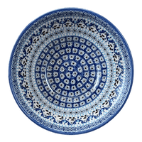 A picture of a Polish Pottery CA 7.75" Kitchen Bowl (Blue Ribbon) | A057-1026X as shown at PolishPotteryOutlet.com/products/7-75-kitchen-bowl-blue-ribbon-a057-1026x