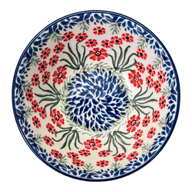 Polish Pottery CA 5.5" Kitchen Bowl (Red Aster) | A059-1435X Additional Image at PolishPotteryOutlet.com