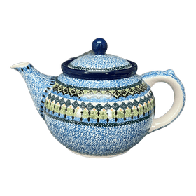Polish Pottery CA 40 oz. Teapot (Aztec Blues) | A060-U4428 Additional Image at PolishPotteryOutlet.com