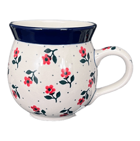 Polish Pottery CA 16 oz. Belly Mug (Flower Girl) | A073-1661X Additional Image at PolishPotteryOutlet.com
