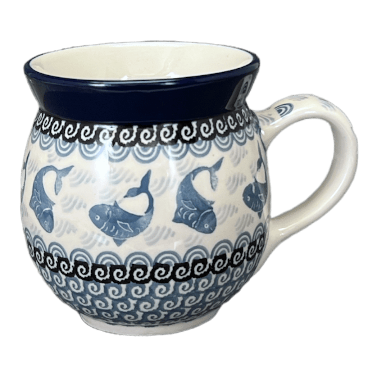 Mug, Belly Mug, 16 oz Large in "Periwinkle Pond" by Ceramika Artystyczna | A073-2385X