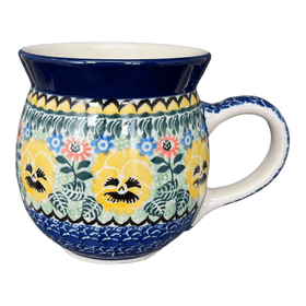 Polish Pottery C.A. 16 oz. Belly Mug (Pansy Garden) | A073-U2554 Additional Image at PolishPotteryOutlet.com