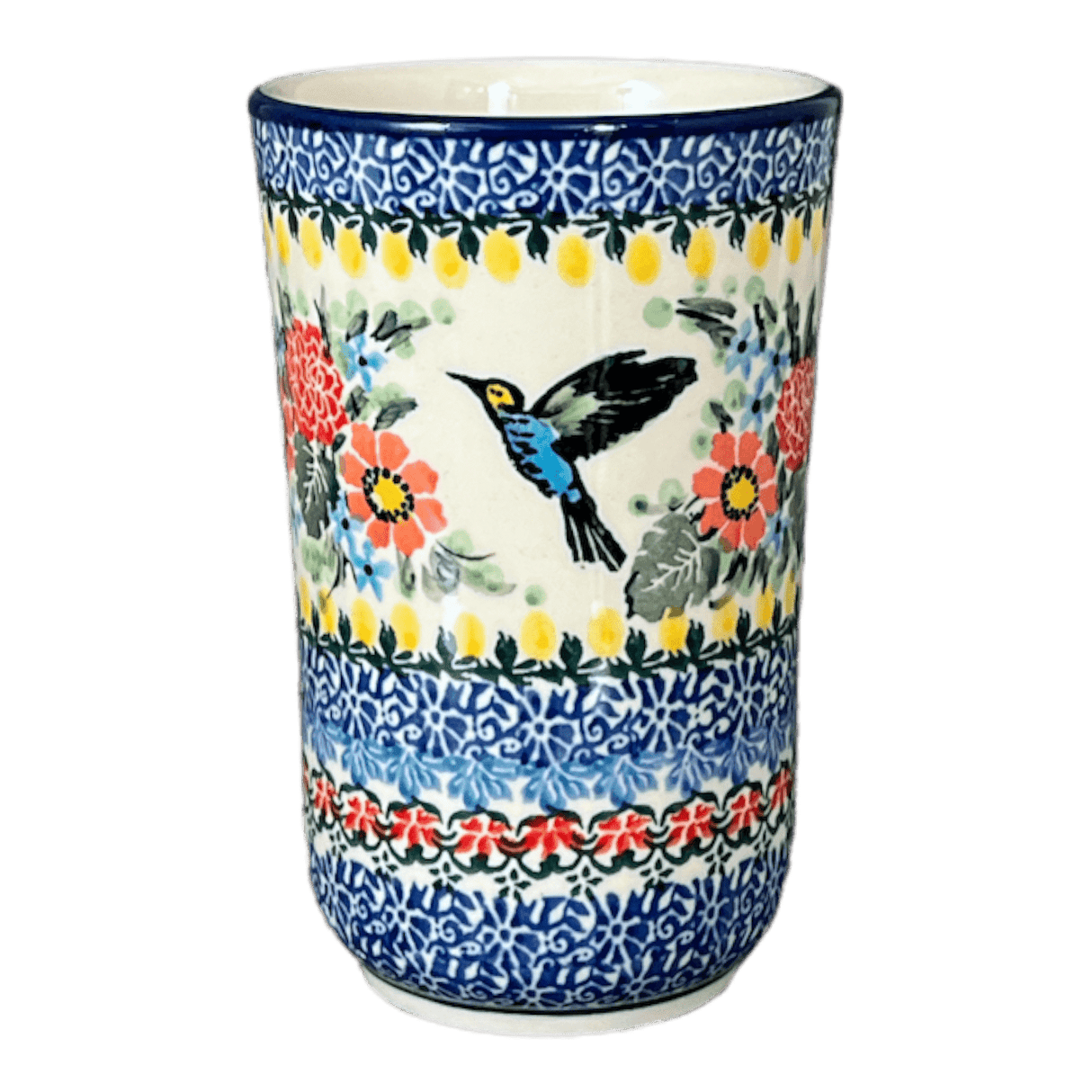Tumbler, 12 oz in "Hummingbird Bouquet" by Ceramika Artystyczna | A076-U3357