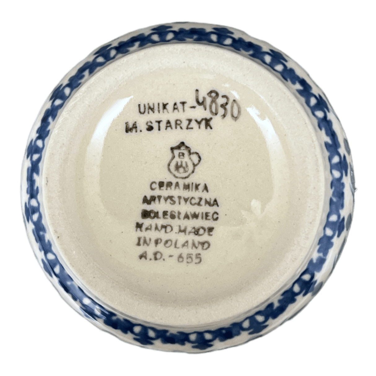 Tumbler, 12 oz in "Bullfinch on Blue" by Ceramika Artystyczna | A076-U4830