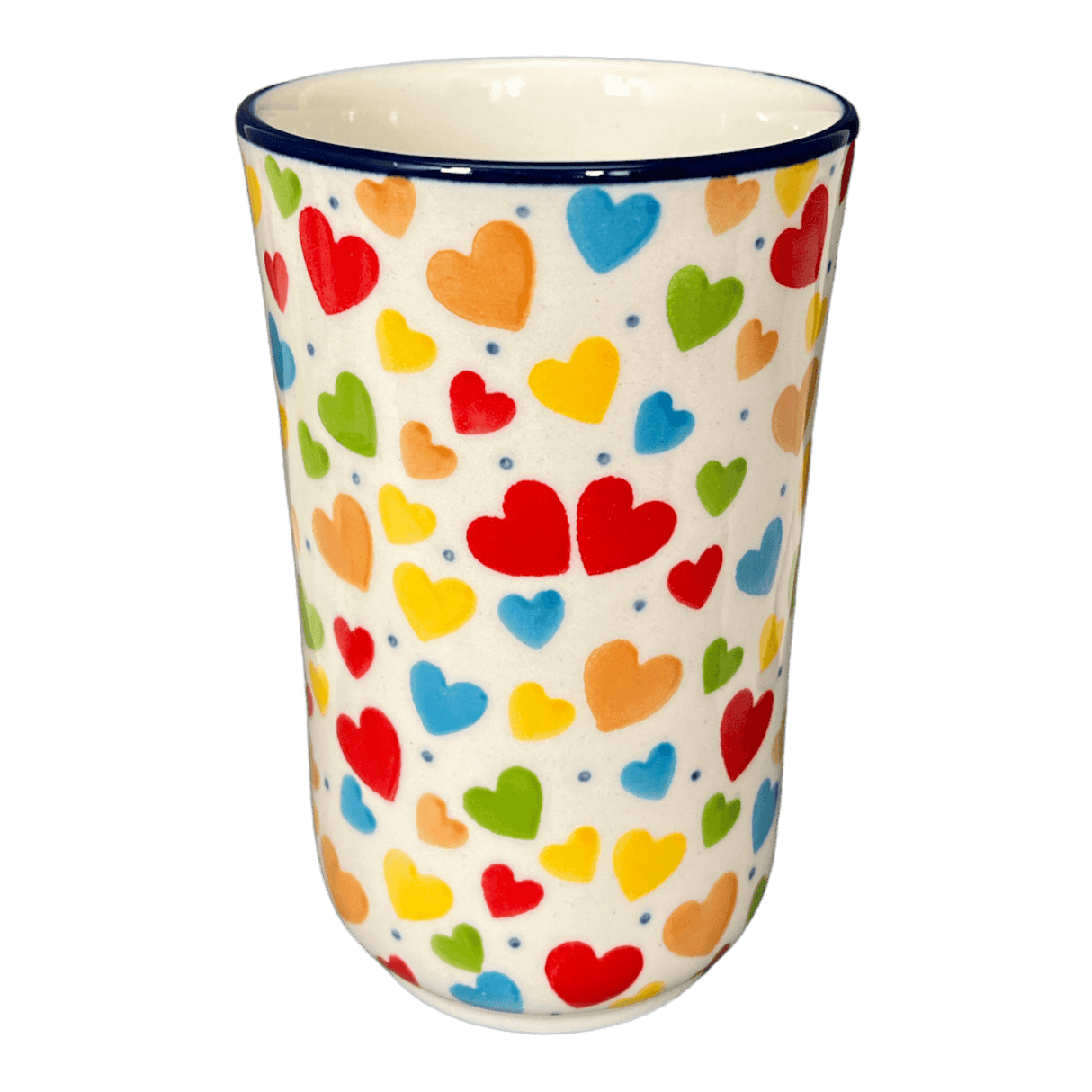 Tumbler, 12 oz in "Rainbow Hearts" by Ceramika Artystyczna | A076-U4833