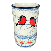 A picture of a Polish Pottery CA 12 oz. Tumbler (Bullfinch Berries) | A076-U4917 as shown at PolishPotteryOutlet.com/products/12-oz-tumbler-bullfinch-berries-a076-u4917