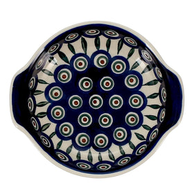 Polish Pottery C.A. Small Round Casserole (Peacock) | A142-54 Additional Image at PolishPotteryOutlet.com