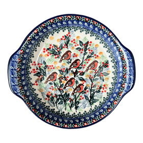 Polish Pottery CA Small Round Casserole (Feathered Friends) | A142-U2649 Additional Image at PolishPotteryOutlet.com