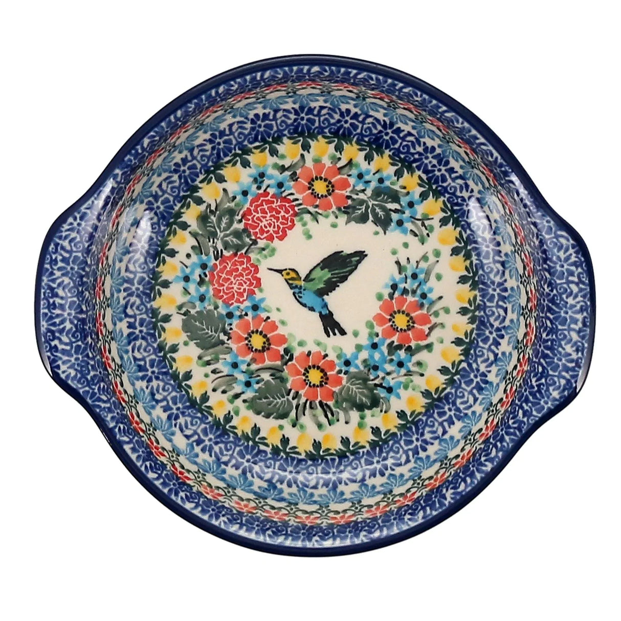 Casserole, Round, Small, 6.5" x 7.25" in "Hummingbird Bouquet" by Ceramika Artystyczna | A142-U3357