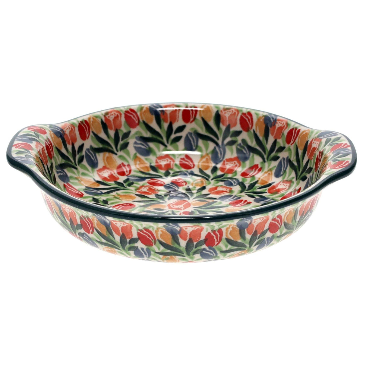 Casserole, Round, Small, 6.5" x 7.25" in "Tulip Burst" by Ceramika Artystyczna | A142-U4226