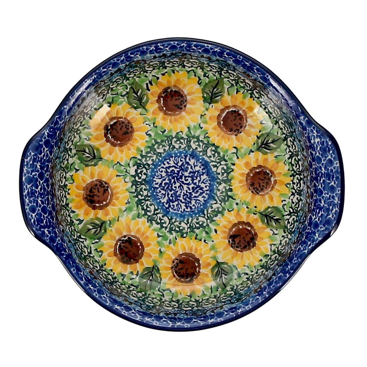Casserole, Round, Small, 6.5" x 7.25" in "Sunflowers" by Ceramika Artystyczna | A142-U4739