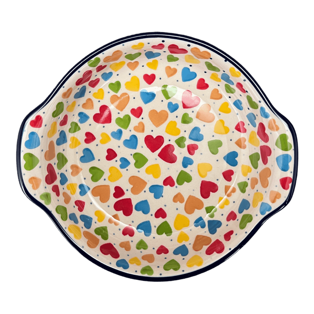 Casserole, Round, Small, 6.5" x 7.25" in "Rainbow Hearts" by Ceramika Artystyczna | A142-U4833