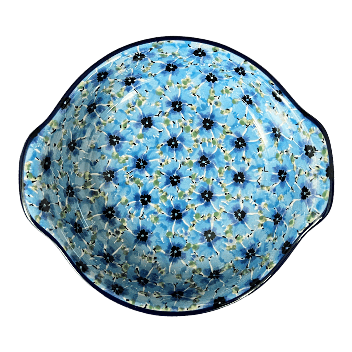 Casserole, Round, Small, 6.5" x 7.25" in "Bachelor Button Bouquet" by Ceramika Artystyczna | A142-U4929