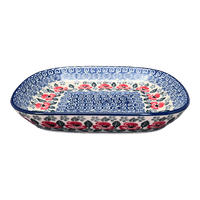 A picture of a Polish Pottery CA 7.5" x 9" Baker (Rosie's Garden) | A159-1490X as shown at PolishPotteryOutlet.com/products/7-5-x-9-baker-rosies-garden-a159-1490x