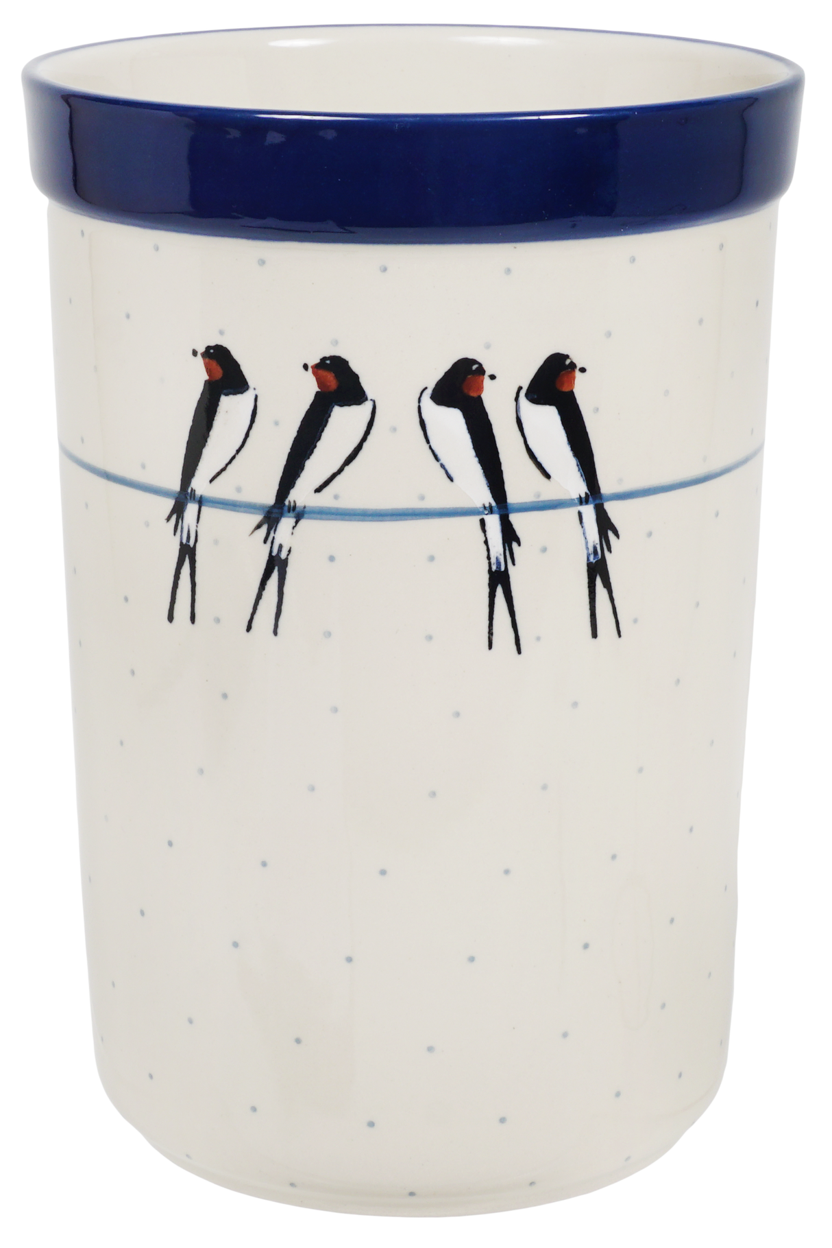 Utensil Holder, 7.75" x 5.5" in "Birds on a Wire" by Ceramika Artystyczna | A169-U4831