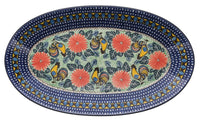 A picture of a Polish Pottery CA 17.5" Oval Platter (Regal Roosters) | A200-U2617 as shown at PolishPotteryOutlet.com/products/17-5-oval-platter-regal-roosters