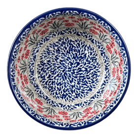 Polish Pottery CA 7.75" Bowl (Red Aster) | A211-1435X Additional Image at PolishPotteryOutlet.com