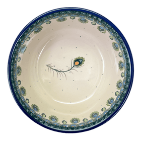 Polish Pottery CA 7.75" Bowl (Peacock Plume) | A211-2218X Additional Image at PolishPotteryOutlet.com