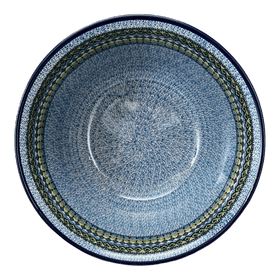 Polish Pottery CA 12.5" Bowl (Aztec Blues) | A213-U4428 Additional Image at PolishPotteryOutlet.com