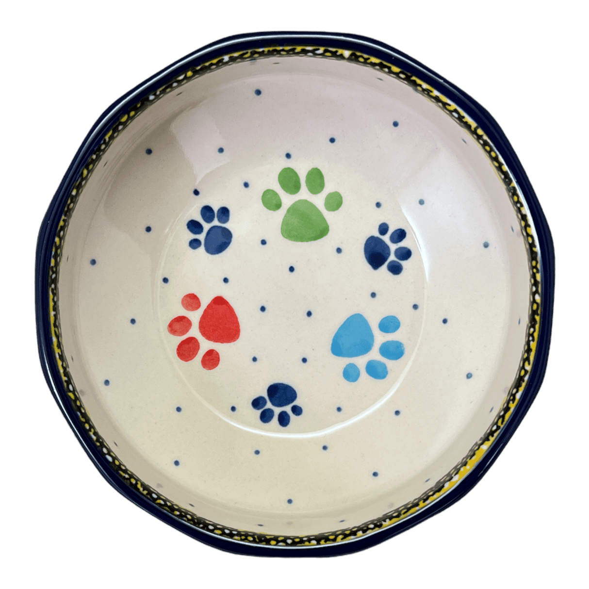 Bowl, Multiangular, 5" in "Paw Parade" by Ceramika Artystyczna | A221-1769X