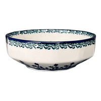 A picture of a Polish Pottery CA Multangular Bowl (Waving Tulips) | A221-1825X as shown at PolishPotteryOutlet.com/products/5-multiangular-bowl-waving-tulips-a221-1825x