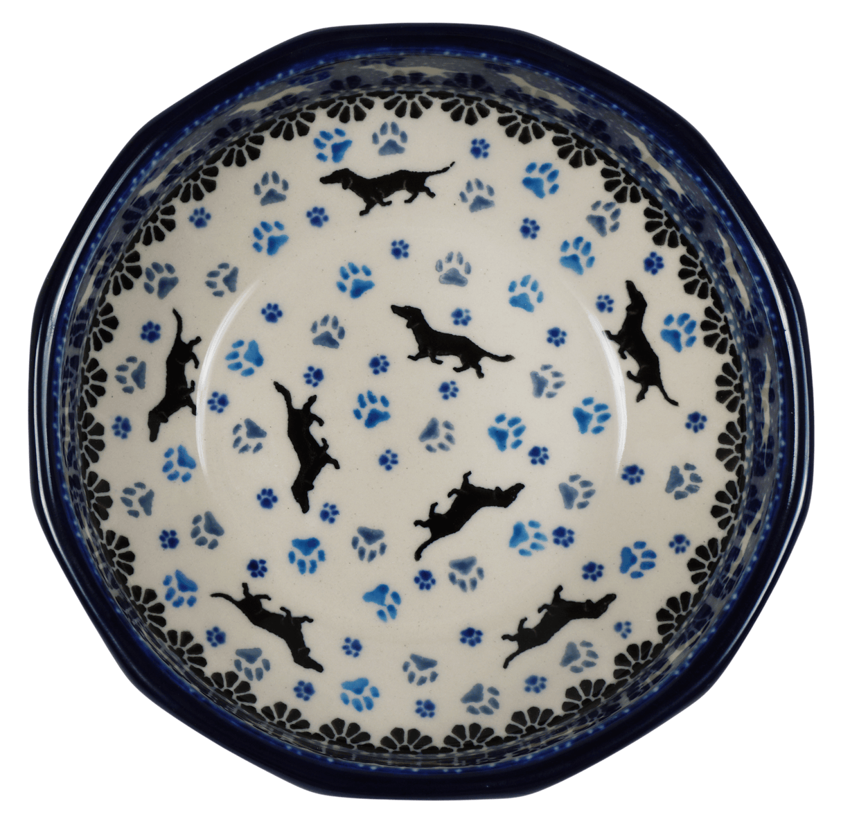 Bowl, Multiangular, 5" in "Wiener Dog Delight" by Ceramika Artystyczna | A221-2151X