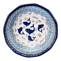 A picture of a Polish Pottery CA Multangular Bowl (Koi Pond) | A221-2372X as shown at PolishPotteryOutlet.com/products/5-multiangular-bowl-koi-pond-a221-2372x