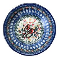 A picture of a Polish Pottery CA Multangular Bowl (Feathered Friends) | A221-U2649 as shown at PolishPotteryOutlet.com/products/5-multiangular-bowl-feathered-friends-a221-u2649