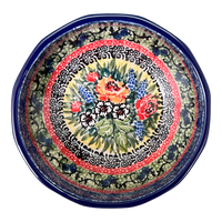 A picture of a Polish Pottery C.A. Multangular Bowl (Beautiful Bouquet) | A221-U4616 as shown at PolishPotteryOutlet.com/products/5-multiangular-bowl-beautiful-bouquet-a221-u4616