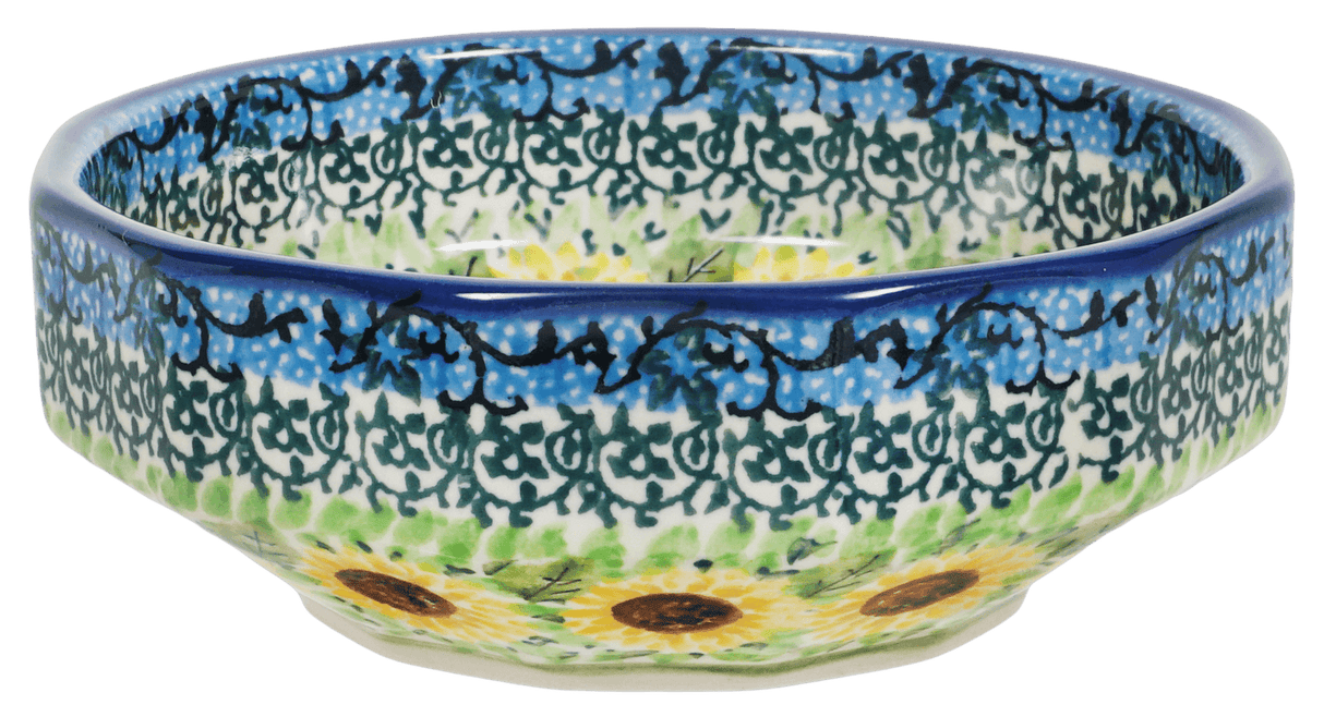 Bowl, Multiangular, 5" in "Sunflowers" by Ceramika Artystyczna | A221-U4739