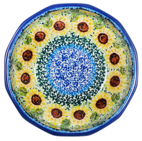 Polish Pottery CA Multangular Bowl (Sunflowers) | A221-U4739 Additional Image at PolishPotteryOutlet.com