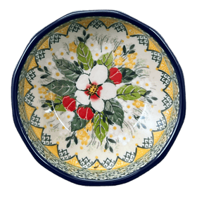 Polish Pottery CA Multangular Bowl (Camellias) | A221-U4812 Additional Image at PolishPotteryOutlet.com